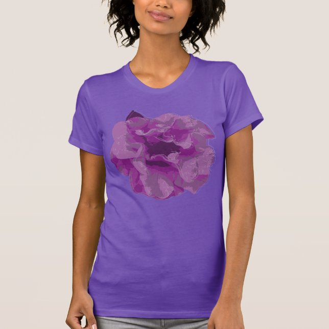 Camiseta Flor de Camélia Roxa Moderna (Frente)