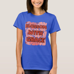 Camiseta flor de campo rosa floresce com graça