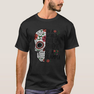 Camiseta Flor de Caveira Em Um Mundo Cheio de Avós Ser Uma