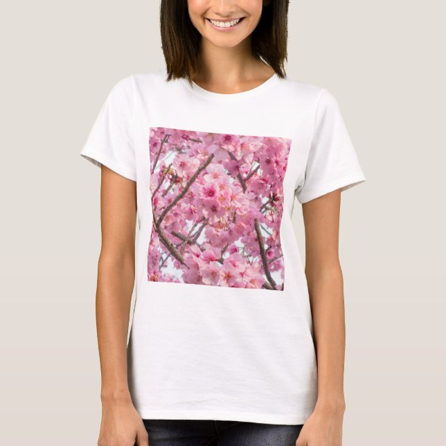 Camiseta Flor de Cereja Rosa (Frente)