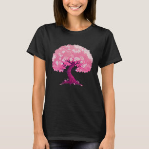 Camiseta Flor de cereja-viva cor-de-rosa