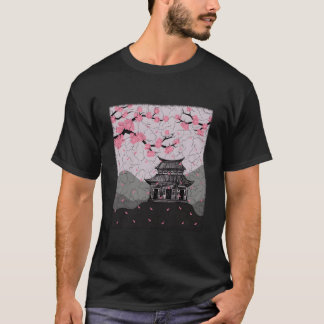 Camiseta Flor de Cerejeira em Estilo Japonês