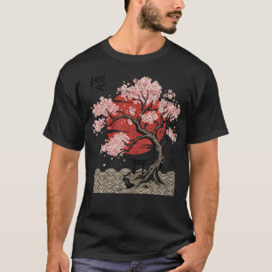 Camiseta Flor de Cerejeira Japonesa Arte Japonesa