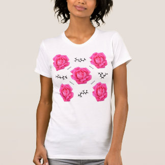 Camiseta Flor de Ciência da Química Rosa Rosa Rosa Rosa Ros