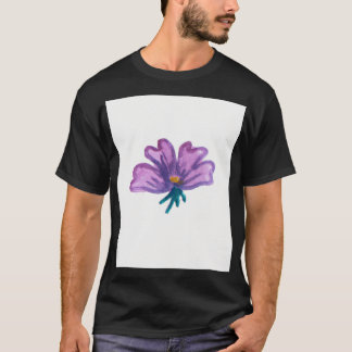 Camiseta flor de cor d'água, efeito de cruz manual lindo