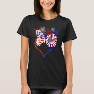 Camiseta Flor de Coração da Borboleta Natal da América
