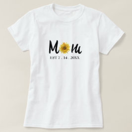 Camiseta Flor de Data de Nascimento de Nova Mãe Moderna