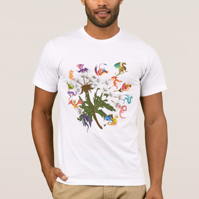 Camiseta Flor de Dragão Dandelion, Amante de Dragão unissex (Frente)