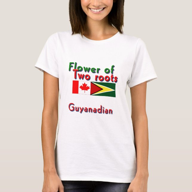 Camiseta Flor de duas raízes guianense-canadense (Frente)