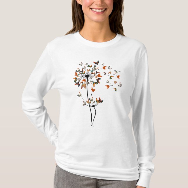 Camiseta Flor de frango de andelion (Frente)