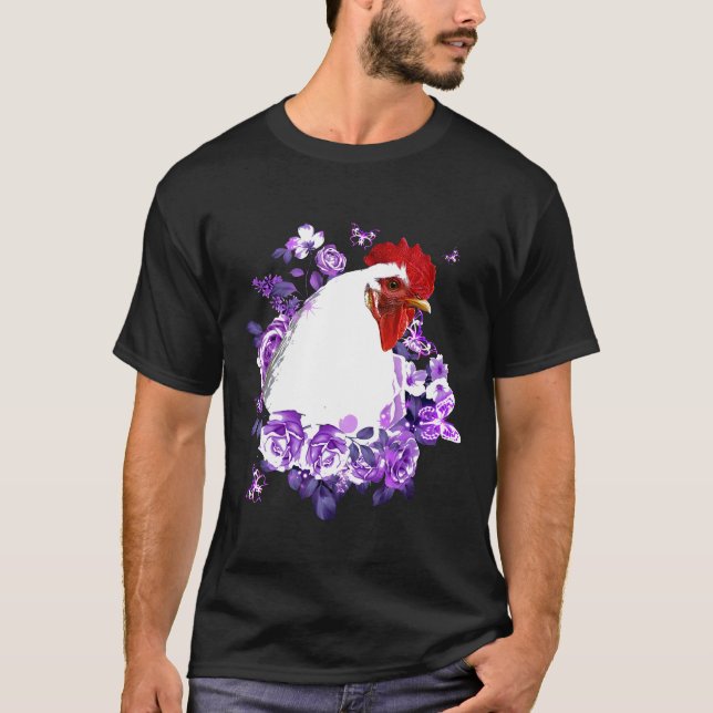 Camiseta Flor de Frango Para Pessoas que Amam Frango (Frente)