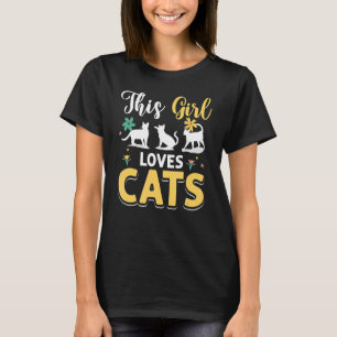 Camiseta Flor De Gato Esta Menina Adora Gatos