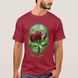 Camiseta Flor de Genciana Vermelha em Flor Personalizada