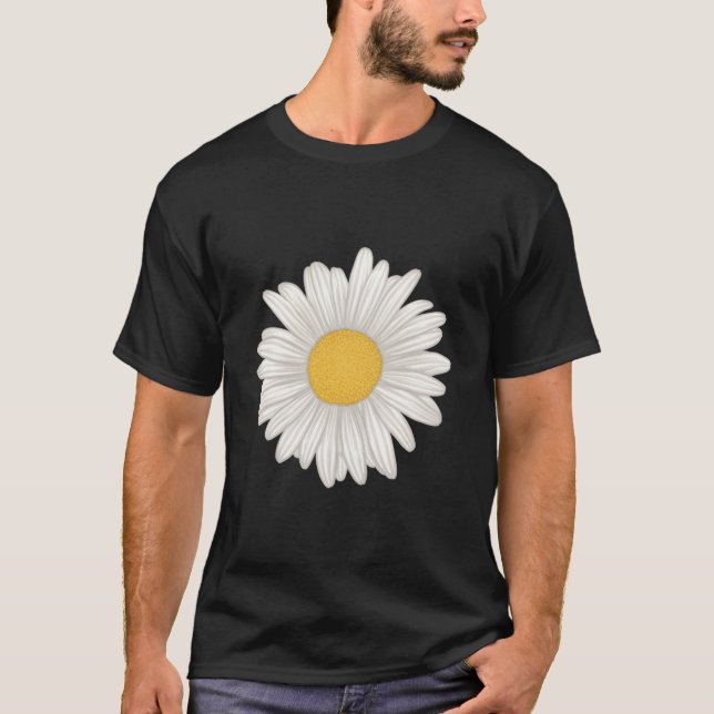 Camiseta Flor de Gerbera Branca (Frente)