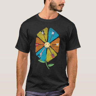 Camiseta Flor de guitarras definido fã de rock and roll mús