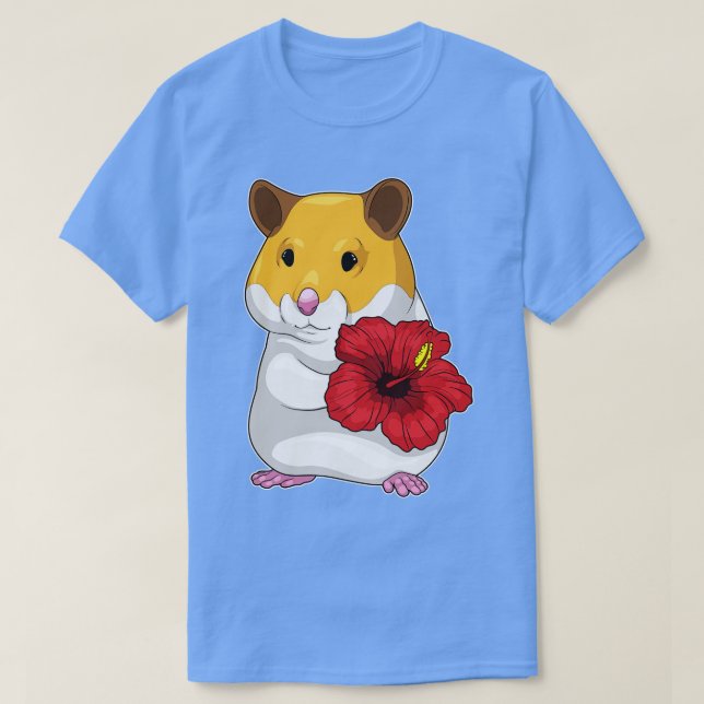 Camiseta Flor de Hamster Hibiscus (Frente do Design)