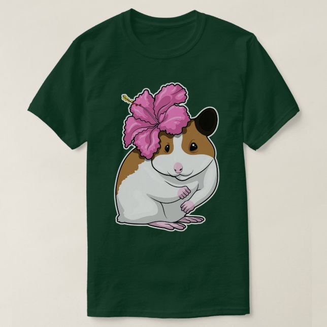 Camiseta Flor de Hamster Hibiscus (Frente do Design)