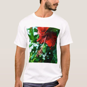 Camiseta Flor de Hibisco Vermelha