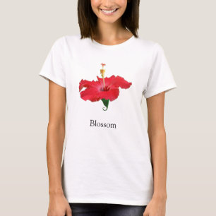 Camiseta Flor de Hibisco Vermelho Tropical