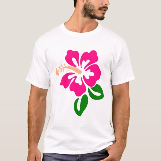 Camiseta Flor de Hibiscus Bloom Botânico (Frente)