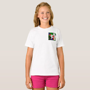 Camiseta Flor de Hibiscus com T-Shirt Básico Escuro de 2 Ti