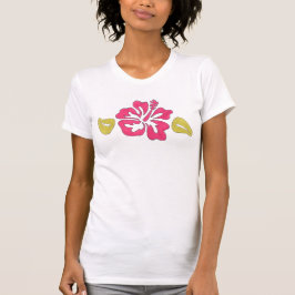 Camiseta Flor de Hibiscus da Ilha Tropical do Havaí rosa