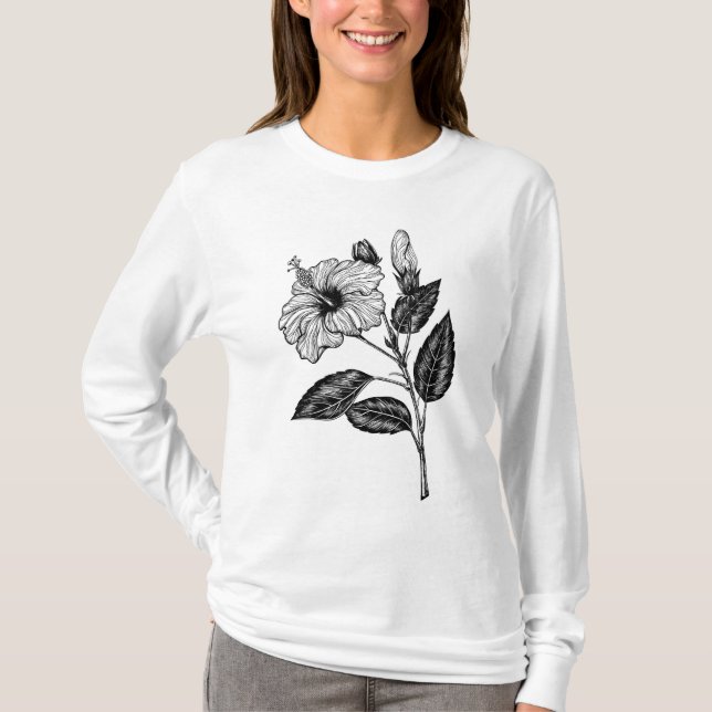 Camiseta Flor de Hibiscus III (Frente)