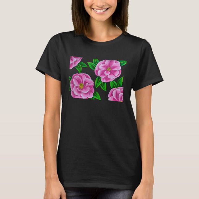 Camiseta Flor de Hibiscus Rosa (Frente)