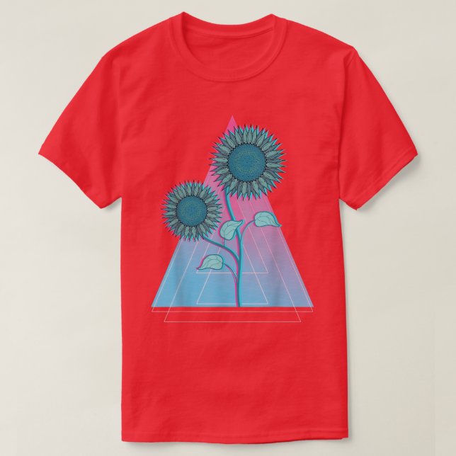 Camiseta Flor de Jardim Amarelo Onda Floral Vaporwave Su (Frente do Design)