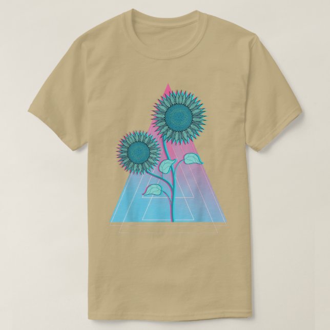 Camiseta Flor de Jardim Amarelo Onda Floral Vaporwave Su (Frente do Design)
