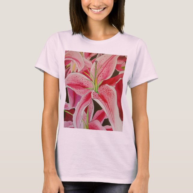 Camiseta Flor de lágrimas cor-de-água rosa-Stargazazer (Frente)