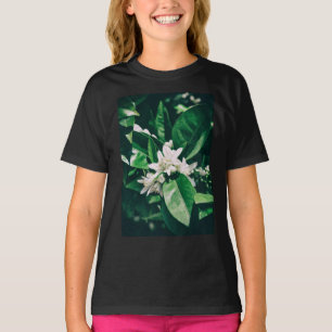 Camiseta flor de laranja à luz do sol