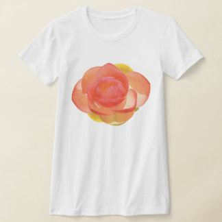 Camiseta Flor de Lírio de Água Pêssego Realista
