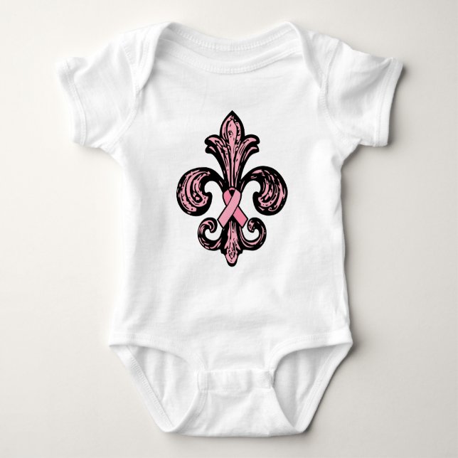 Camiseta Flor de lis cor-de-rosa da fita (Frente)