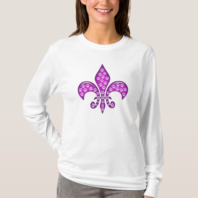Camiseta Flor de lis do impressão da pata! (Frente)