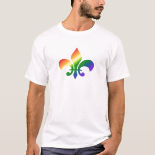 Camiseta Flor de lis do inclinação do arco-íris