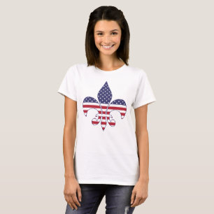 Camiseta Flor de lis patriótica da bandeira americana