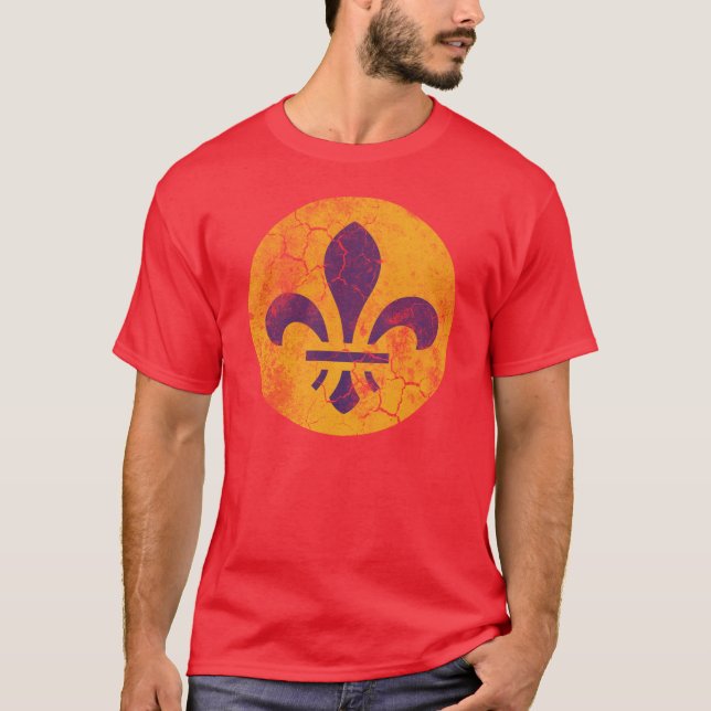 Camiseta Flor de lis patriótica retro da bandeira de St (Frente)