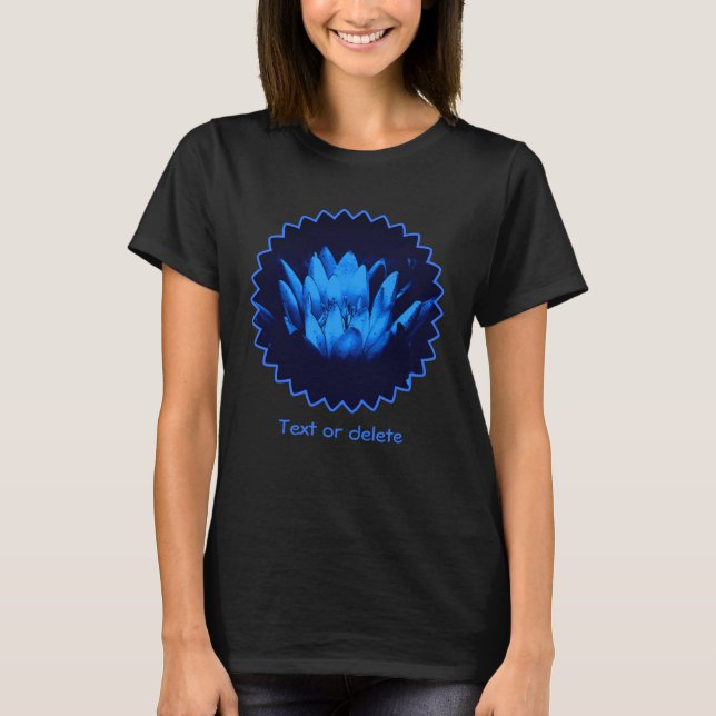 Camiseta Flor de Lótus Azul Personalizada  (Frente)