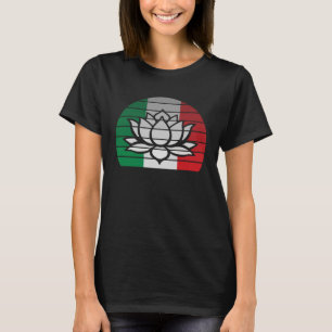 Camiseta Flor de Lotus Budista Itália Bandeira