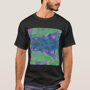 Camiseta Flor de lótus e peixe pequeno fofo