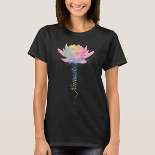 Camiseta Flor de Lótus Namaste Yoga Aquarela Meditação Ze