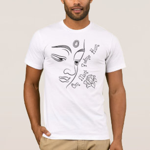 Camiseta Flor de lótus Om Mani Padme Hum Preto