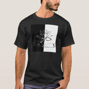 Camiseta Flor de Lótus Preta e Branca Yin Yang