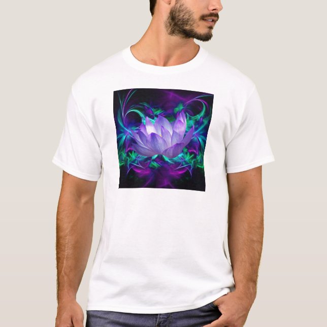 Camiseta Flor de lótus púrpura e seu significado (Frente)