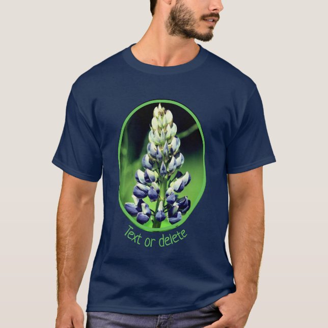 Camiseta Flor De Lupina Roxo Selvagem Do solteiro Personali (Frente)