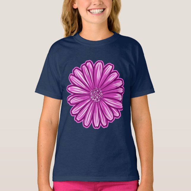 Camiseta Flor de Margarida Africana, Ilustração Realista (Frente)
