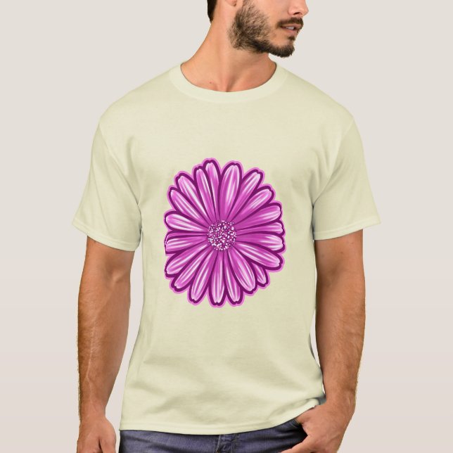 Camiseta Flor de Margarida Africana, Ilustração Realista (Frente)