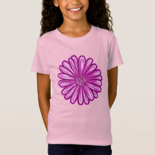 Camiseta Flor de Margarida Africana, Ilustração Realista