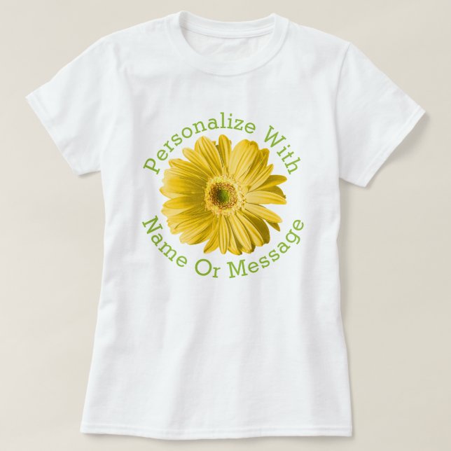 Camiseta Flor de margarida amarela (Frente do Design)